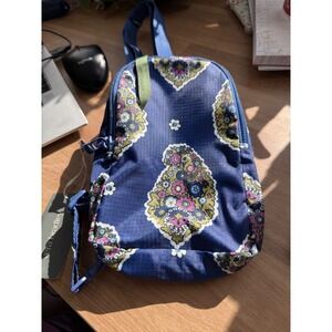 Vera Bradley Small Lorman Sling Backpack Blue Floral Pattern 510222BG